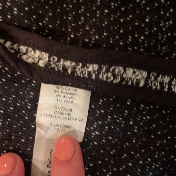 J.CREW Cardigan Sweater Black White Boucle 03509, Size XS - Picture 9 of 13